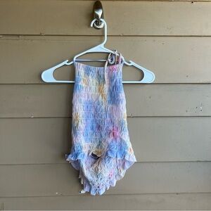 American Eagle Rainbow Crop Top - Size M Festival Summer Smocked